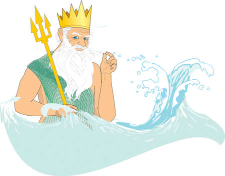 Neptune (Poseidone) at seaのイラスト素材