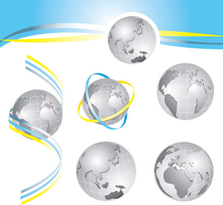 style planet Earth with some design ideasのイラスト素材