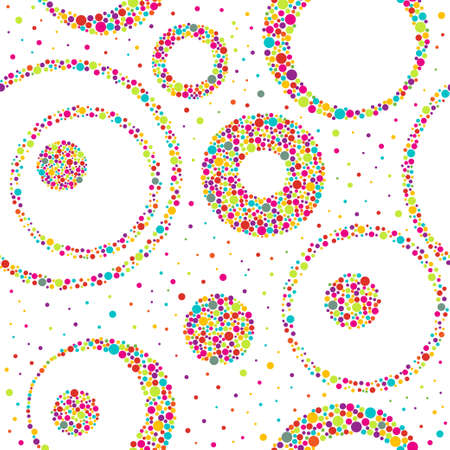 Seamless abstract pattern  with circles and chaotic points , vector illustrationのイラスト素材