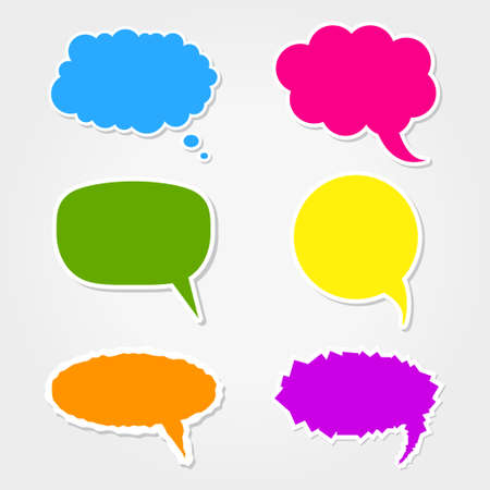 Collection of 6 colorful speech bubbles iconsのイラスト素材