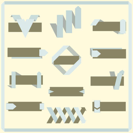 Set of vector retro ribbons, banners and labels. Elements for designのイラスト素材