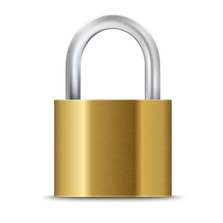 Closed realistic padlock isolated on white backgroundのイラスト素材