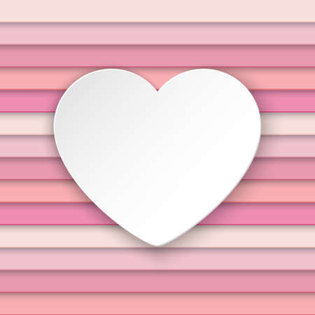 Colorful striped background with place for text in the shape of heart. Vector illustrationのイラスト素材