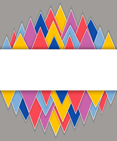 Rectangle banner on abstract triangles background. Vector illustrationのイラスト素材
