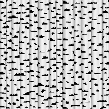 Birch grove Pattern of black and white treesのイラスト素材