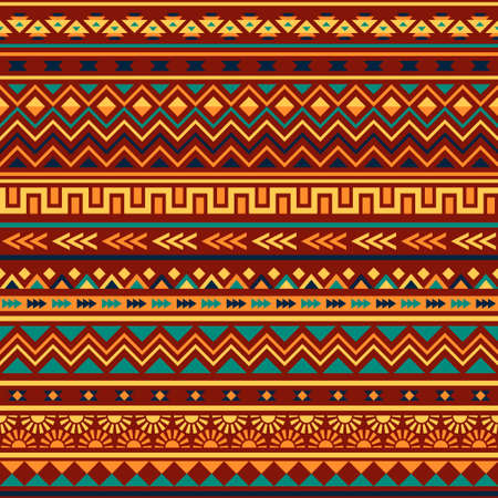 Ethnic ornament abstract geometric seamless vector patternのイラスト素材