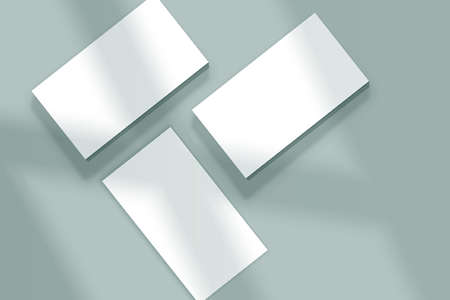 Realistic business cards template with shadows. Branding identity or advertise presentation. Blank...