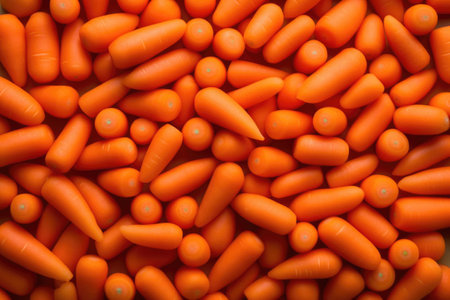 Fresh carrots. Food background. Generative AI illustrationの素材