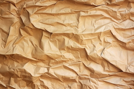 Crumpled brown paper background. Generative AI illustrationの素材