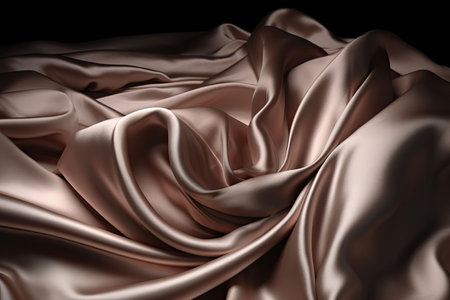 Abstract smooth silk background. Satin elegant luxury fabric. Beautiful soft folds on the surface of the fabric. Generative AI illustrationの素材