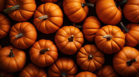A lot of orange pumpkins. Generative AI illustrationの素材