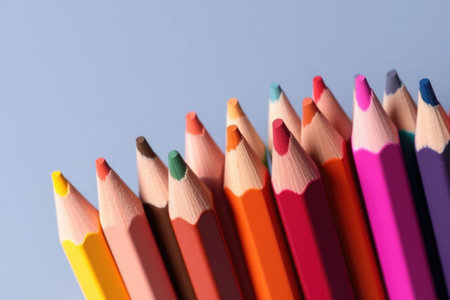 Colored pencils. Back to school background. Generative AI illustrationの素材