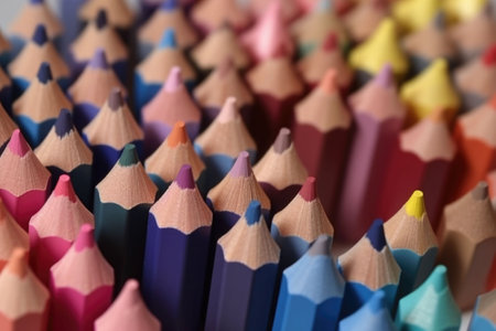 Colored pencils. Back to school background. Generative AI illustrationの素材