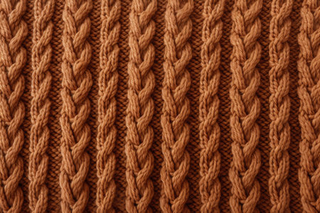 Knitted texture. Detail of a warm winter sweater. Generative AI illustrationの素材