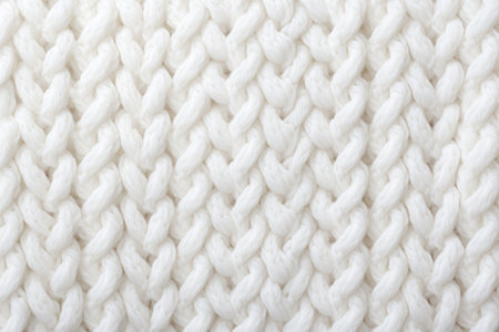 White soft woolen handmade knitted clothes texture. Generative AI illustrationの素材