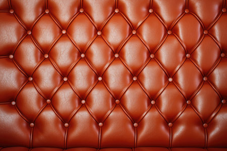 Upholstered leather furniture in the classic style of rhombus with button. Generative AI illustrationの素材