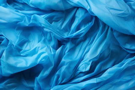 Crumpled blue clean paper texture. Generative AI illustrationの素材