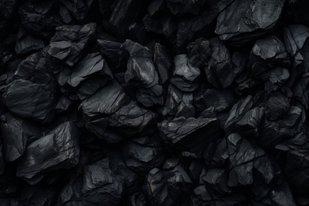 Black charcoal texture background. Generative AI illustrationの素材
