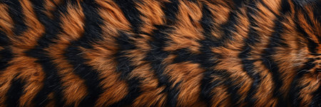Tigers fur pattern. Rich orange and black stripes in a textured viewの素材