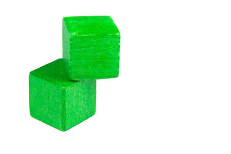 wooden blocks isolated on white backgroundの写真素材