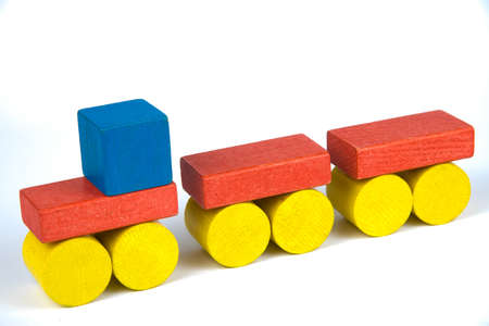 wooden blocks isolated on white backgroundの写真素材