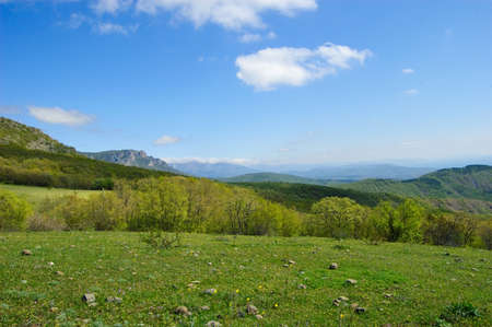 Stone idols of the mountain South Demerdzhi on a background of clouds. Crimea.の写真素材
