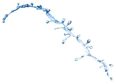 High resolution, beautiful splash of fresh, blue water. Isolated on white backgroundの写真素材
