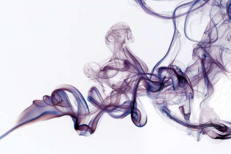 Movement of smoke, Abstract blue smoke on white background, blue background,blue ink backgroundの写真素材
