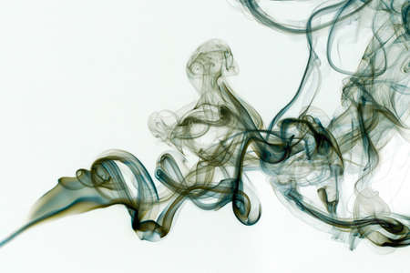 Movement of smoke, Abstract blue smoke on white background, blue background,blue ink backgroundの写真素材