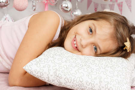 portrait of the girl which smiles. girl with firの写真素材