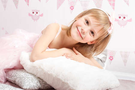 Beautiful young girl with firの写真素材
