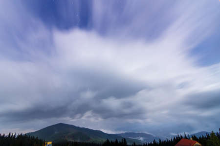 The Carpathian Mountains. A beautiful mountain landscape. Nature in the mountains. Beautiful clouds.の写真素材