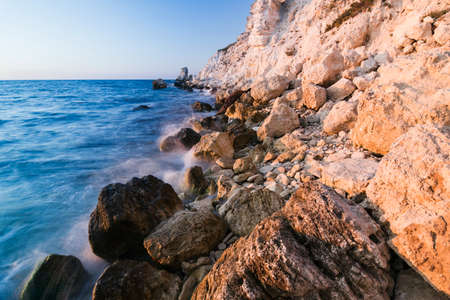 Sunset over sea. Beautiful colorful sunset over the Black Sea in Crimea. Ukraine.の写真素材