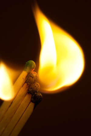 fire, Ignition, the moment of ignition of sulphur on matchesの写真素材