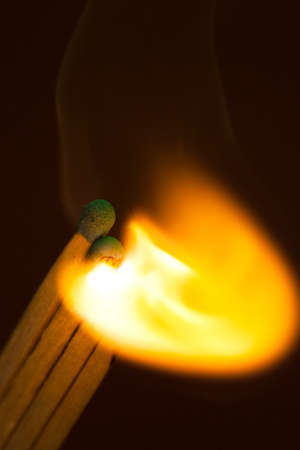 fire, Ignition, the moment of ignition of sulphur on matchesの写真素材