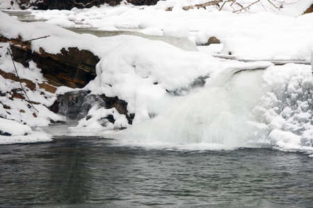 Rivers in winter, with snow and iceの写真素材