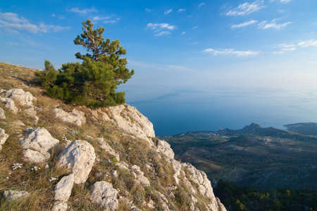 A wonderful and unusually beautiful landscape overlooking the high plateau of the Crimean mountains. Clean and reasonable nature of Crimea. Ukraine, territory occupied by the Russian Federation.の写真素材