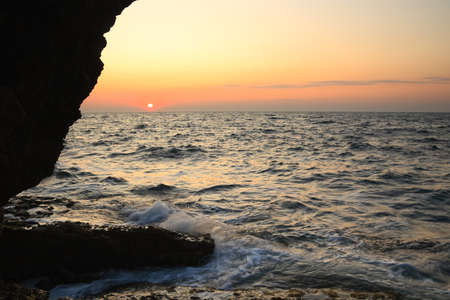 Beautiful sea landscape. Rocky west cost of Crimea, Europe, Ukraineの写真素材