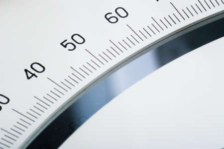 scale with an arrow on a white background. Device for measuring the strength of electric current.の写真素材