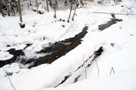Rivers in winter, with snow and iceの写真素材