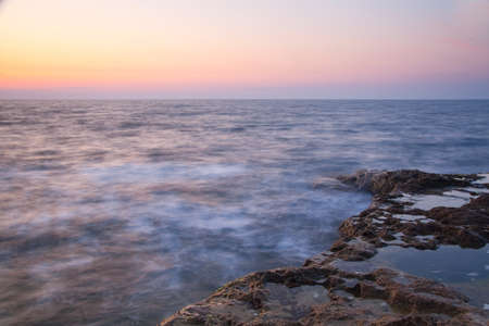 Beautiful sea landscape. Rocky west cost of Crimea, Europe, Ukraineの写真素材