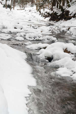 Rivers in winter, with snow and iceの写真素材