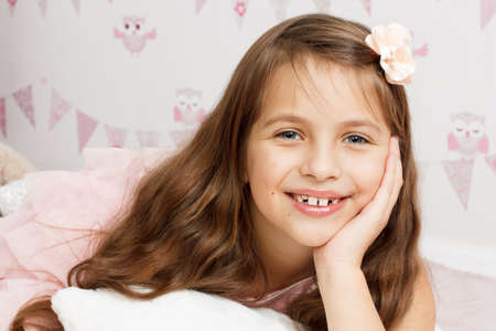 portrait of the girl which smilesの写真素材