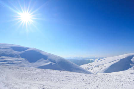 Carpathian mountains in winter. Winter landscape taken in mountains.