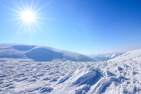 Carpathian mountains in winter. Winter landscape taken in mountains.の写真素材