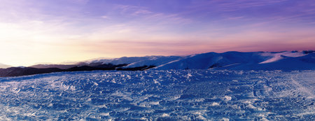 Carpathian mountains in winter. Winter landscape taken in mountains.