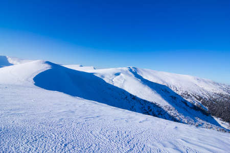 Carpathian mountains in winter. Winter landscape taken in mountains.の写真素材