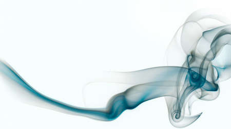 Movement of smoke, Abstract blue smoke on white background, blue background,blue ink backgroundの写真素材