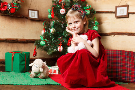 Beautiful young girl with firの写真素材