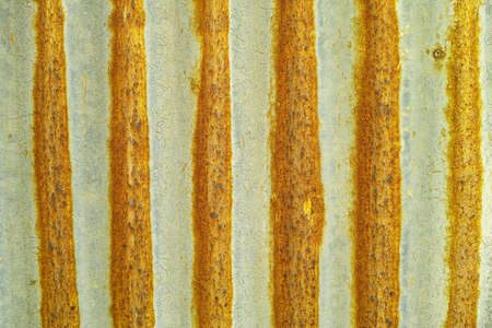 A rusty corrugated iron metal texture on sea beach